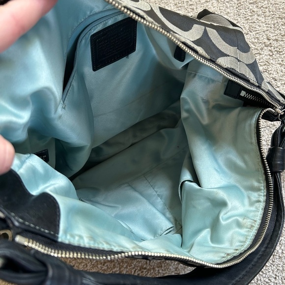 Coach Large Hobo Signature Print Handbag with Matching Wallet - Picture 8 of 9